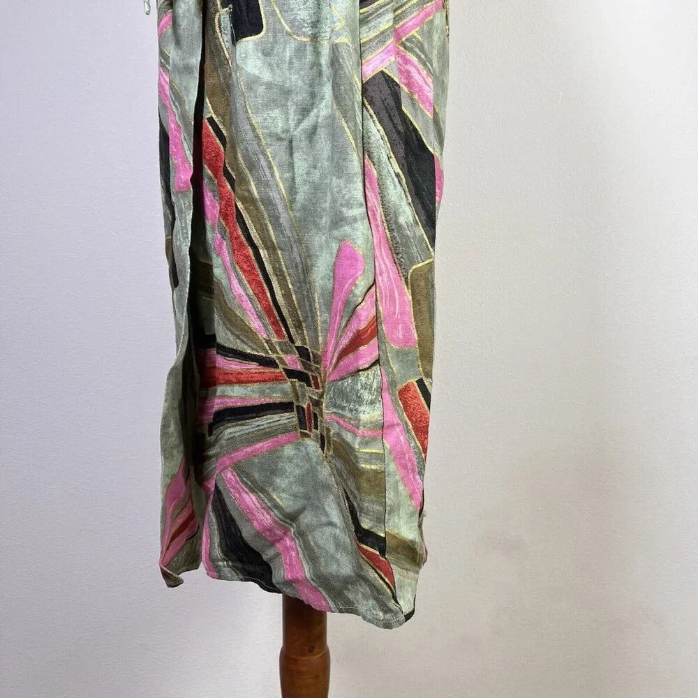 Jason Wu NWT Mini Sheath Dress Linen Blend Green Pink Tropical MSRP $425‎ - Picture 8 of 11